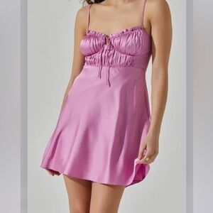 Nordstrom Pink Satin Mini Dress - ASTR the label